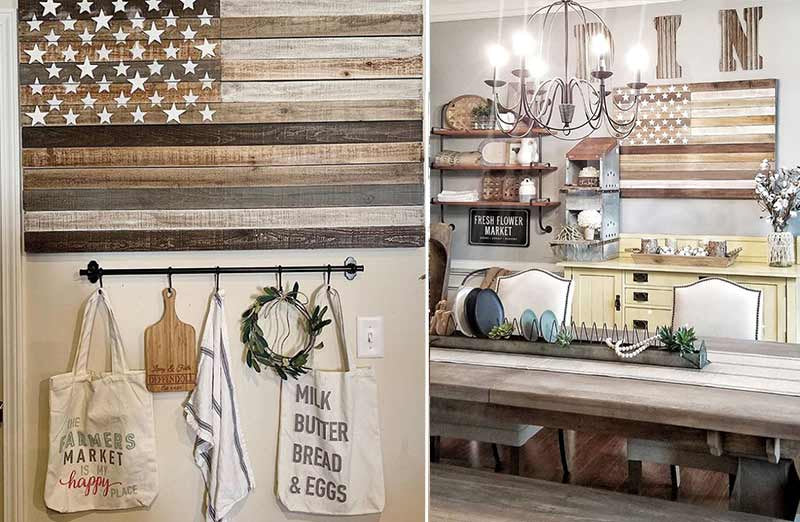 Oversized American Flag Wooden Wall Art