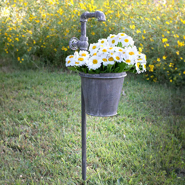 Vintage Pails and Spigots Garden Stakes, Pick Your Style