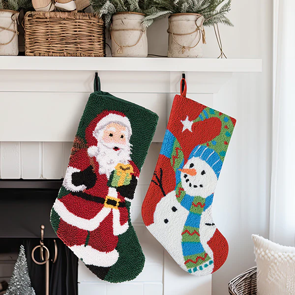 Hooked Christmas Stockings, Set of 2