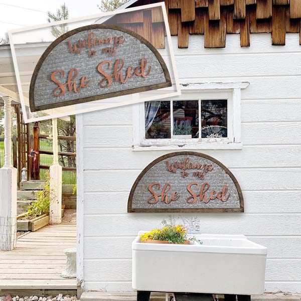 Corrugated Metal She Shed Sign
