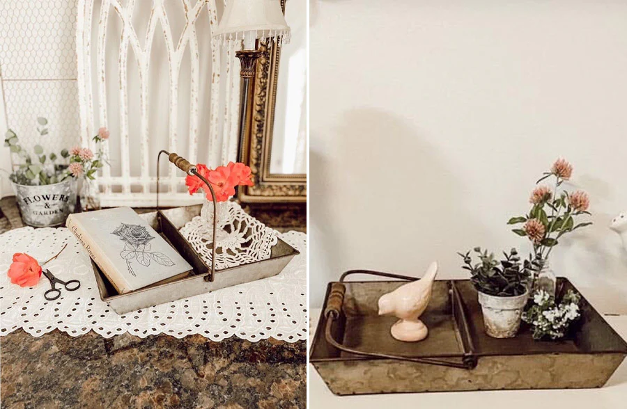 Metal Divided Tray with Handle