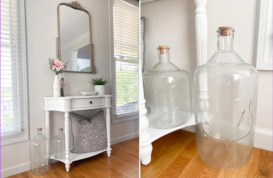 Embossed Recycled Glass Demijohn Bottle, Pick Your Style