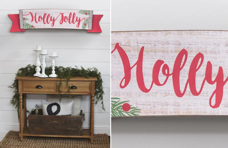 Rustic Holly Jolly Sign