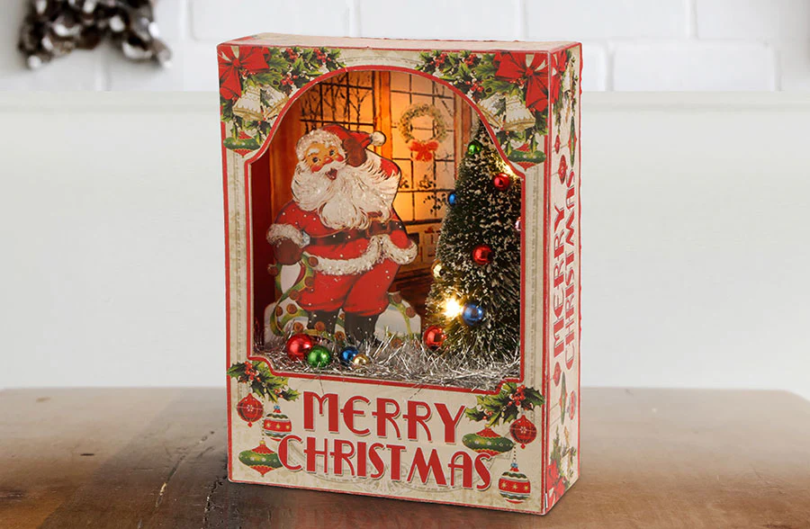 Light-up Santa Shadowbox