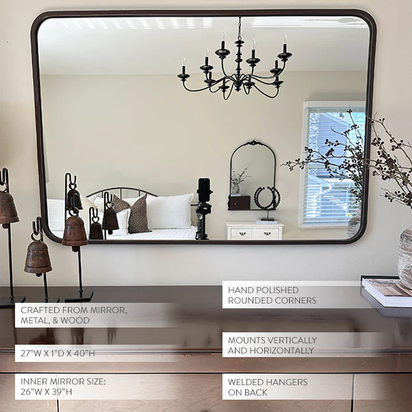 Timeless Rounded Rectangular Bronze Mirror
