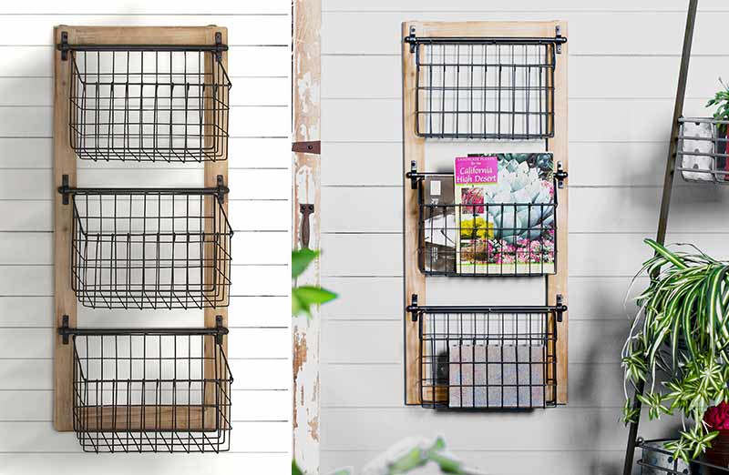 Wood and Metal Wall Organizer