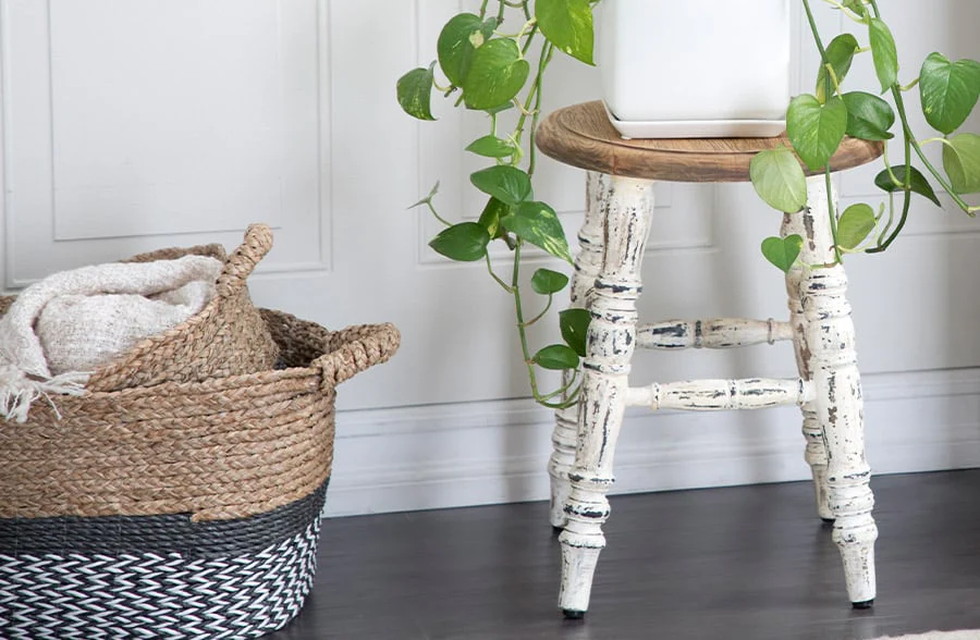 Distressed Wooden Stool