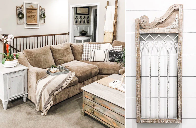 Wood Arch Window Frame  Set of 2