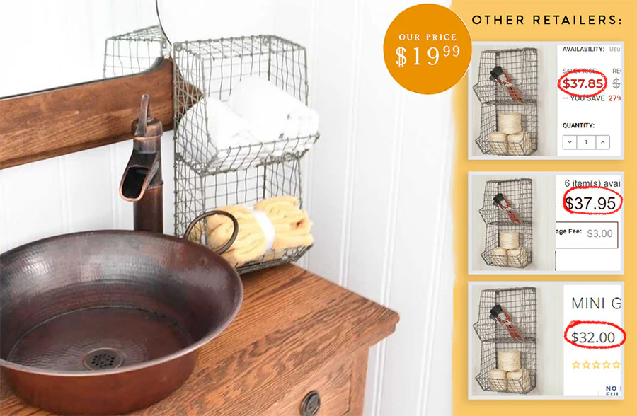 Two-Tiered General Store Wire Wall Bin