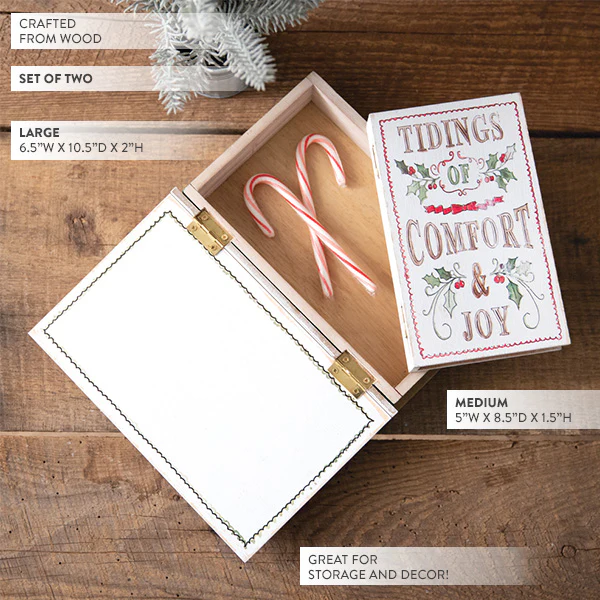 Christmas Book Trinket Boxes, Set of 2