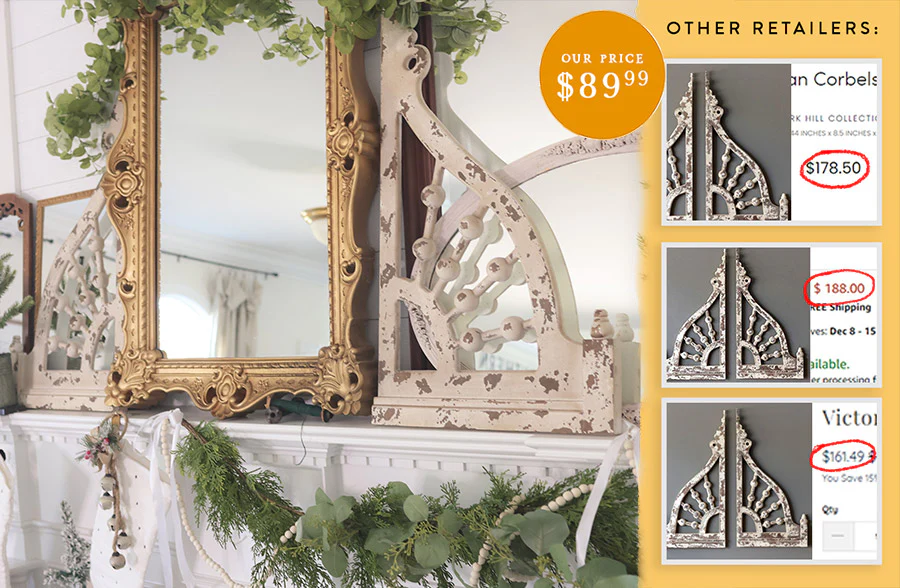 HUGE 34 Inch Victorian Corbels, Set of 2