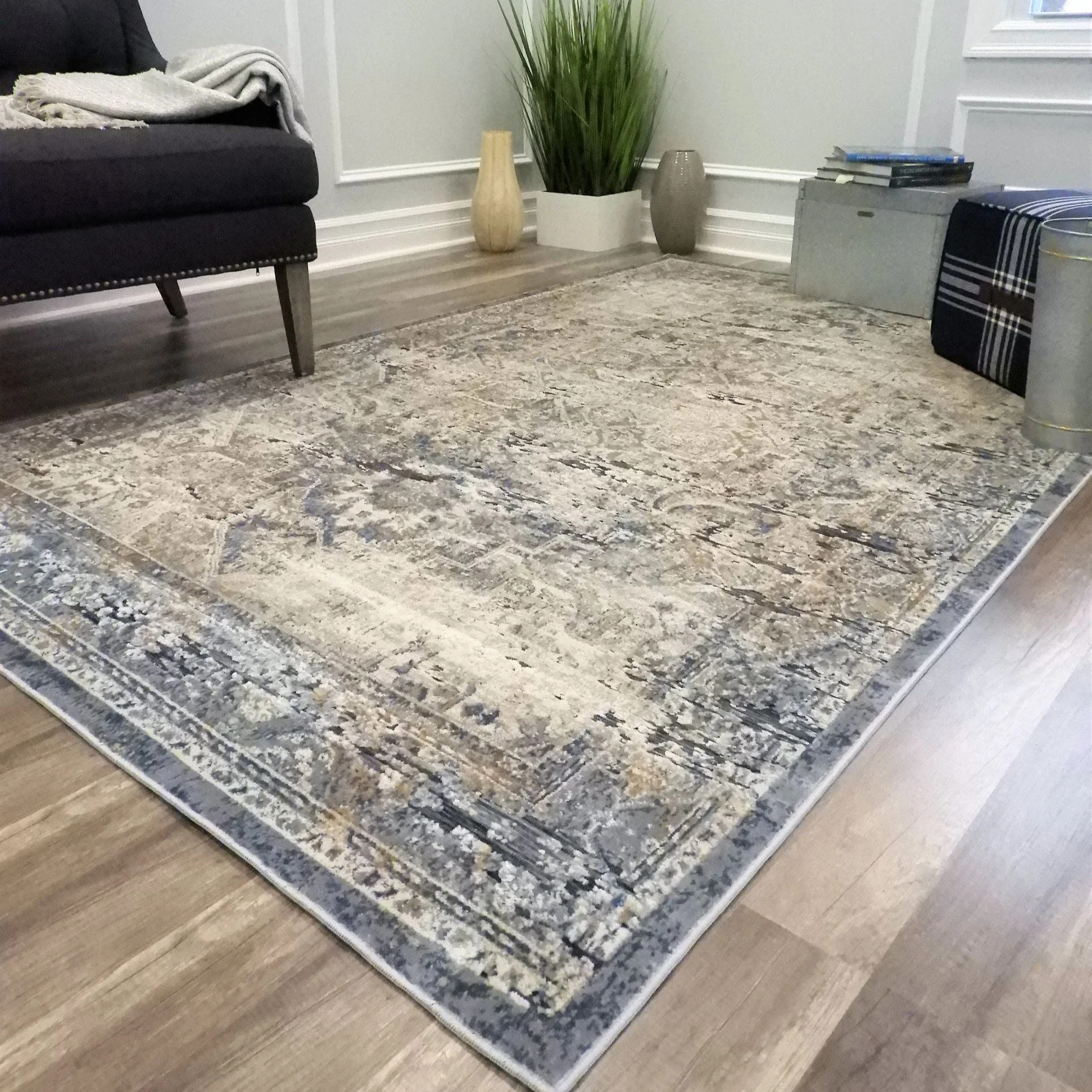 Cambridge Blue Navy Area Rug