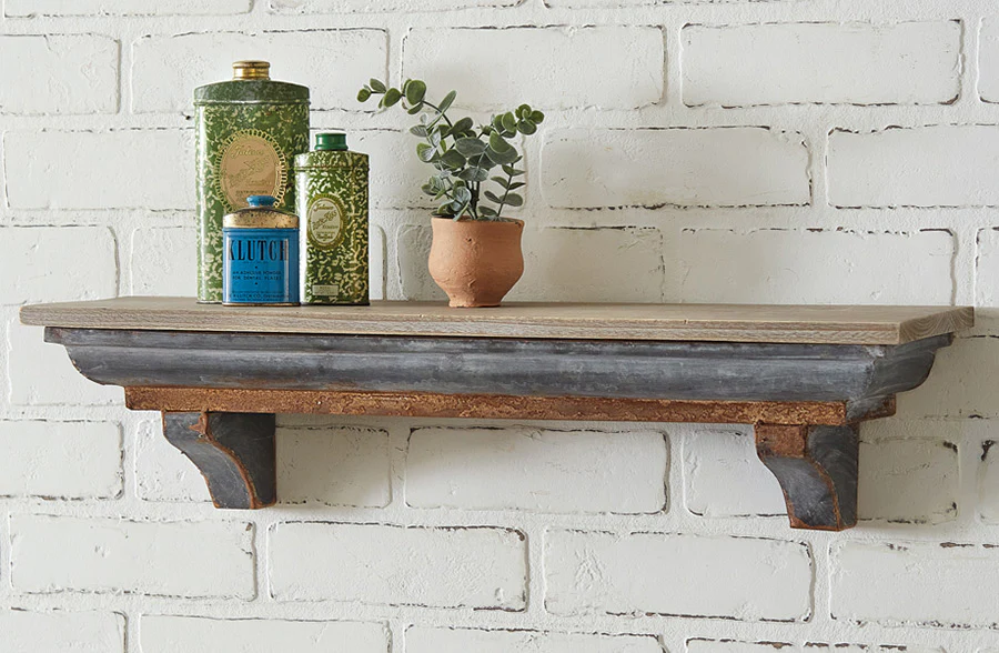 Rustic Wood and Metal Shelf
