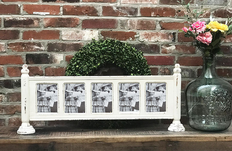 36 Inch Long Distressed Wooden Collage Frame