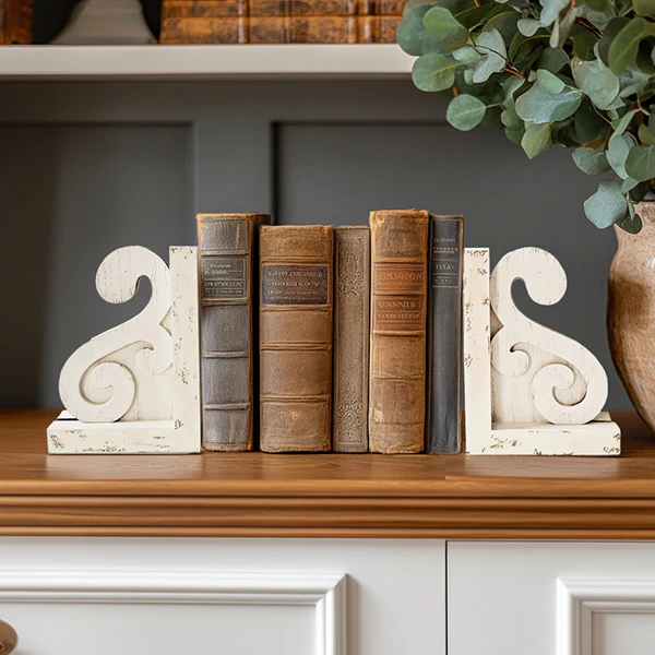 Distressed Farmhouse Wooden Bookend Corbel, Set of Two
