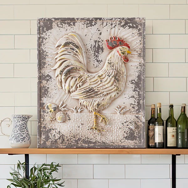 Vintage Inspired Rooster Wall Art