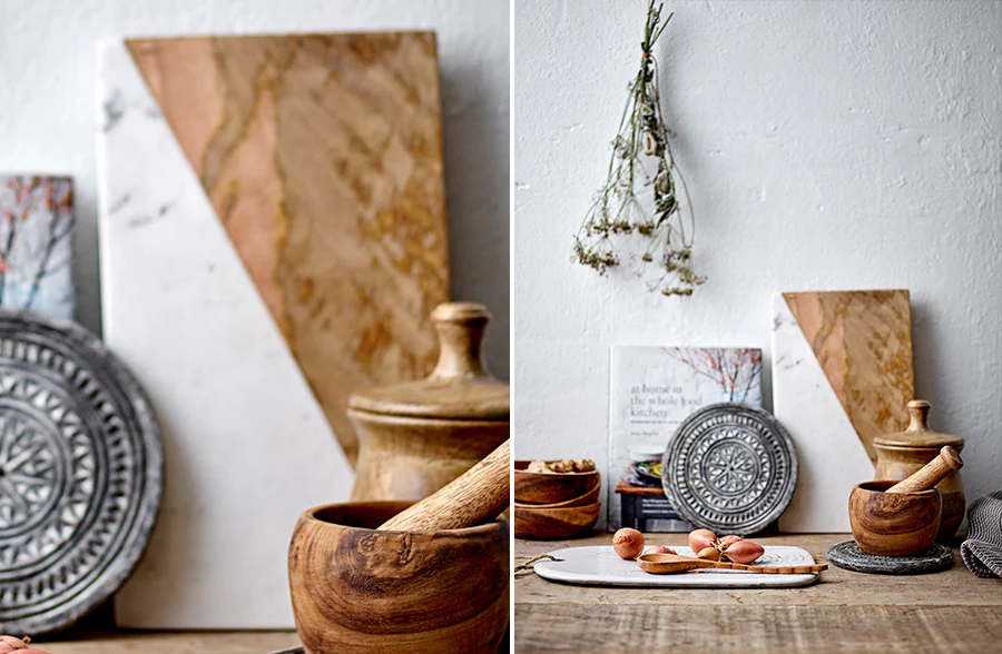 Two-Toned Marble & Mango Wood Board