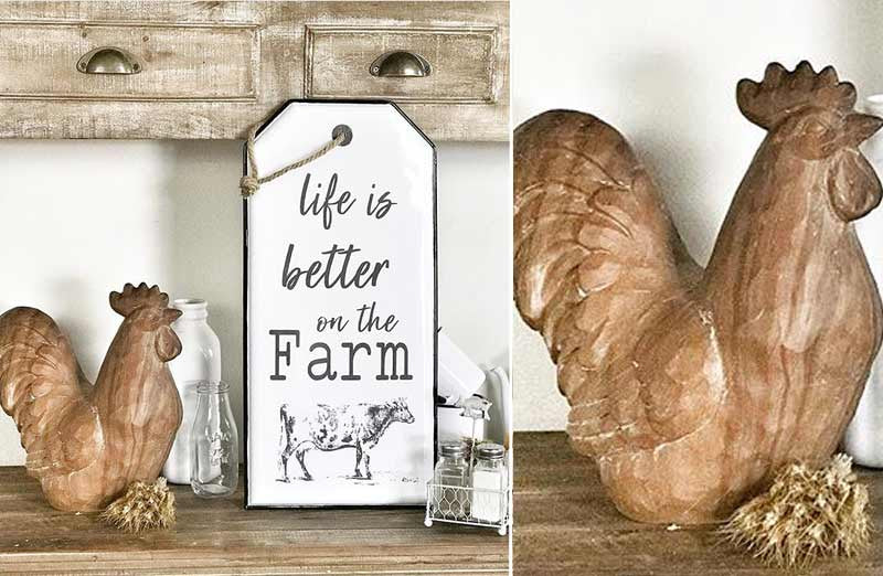 Distressed Nesting Rooster