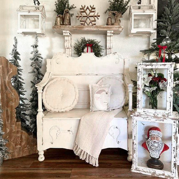 HUGE Ornate Scalloped Storage Bench