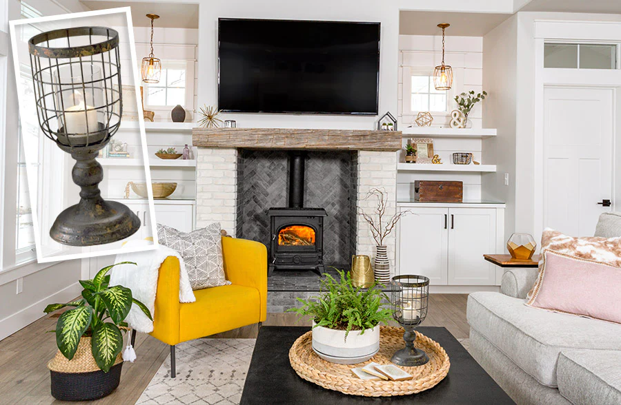 Industrial Caged Candle Goblet