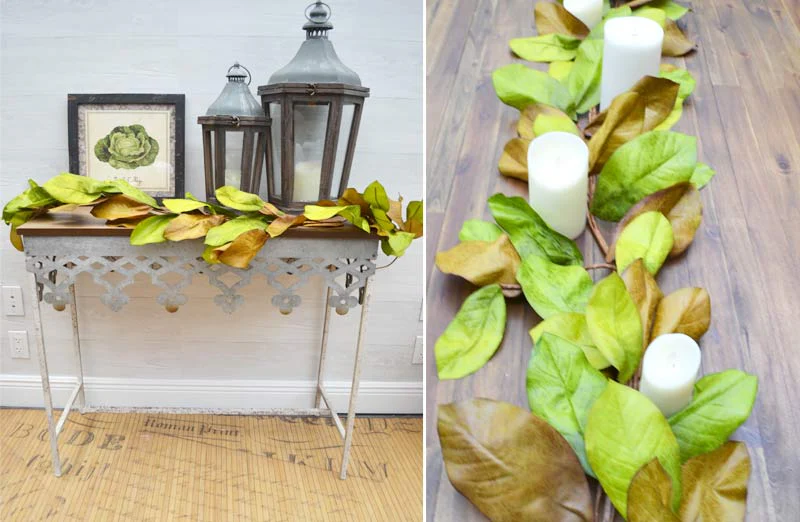 Rustic Magnolia Leaves Garland