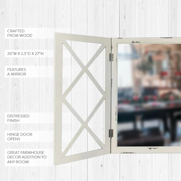 Trellis Window Mirror With Doors