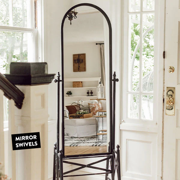 Distressed Metal Wardrobe Mirror | Industrial Farmhouse