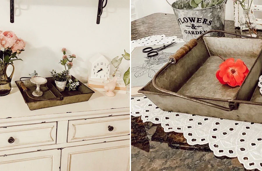 Metal Divided Tray with Handle