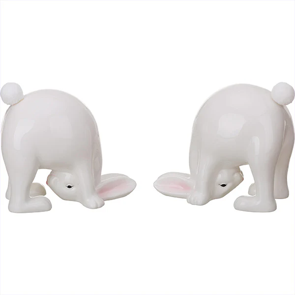 Pompom Tail Bunny Bookends, Set of 2