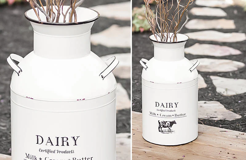 HUGE Enamel Milk Bottle