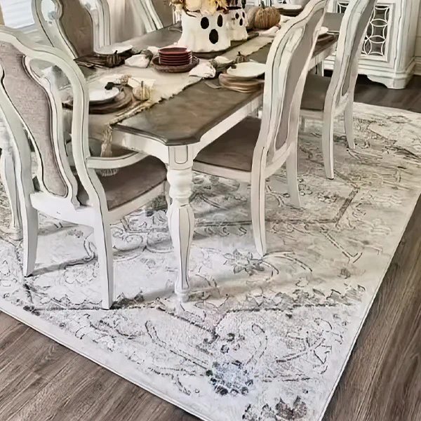 Cream Distressed Area Rug