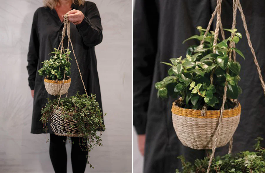 Hand-Woven Hanging Seagrass Planter