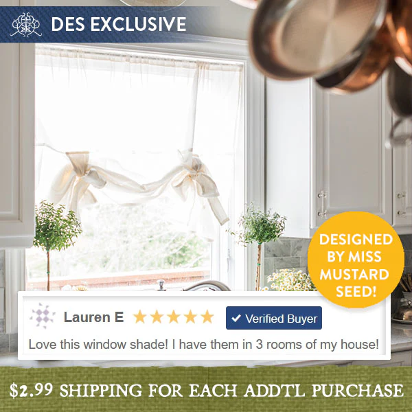 Tie-Up Window Shade Designed by Miss Mustard Seed