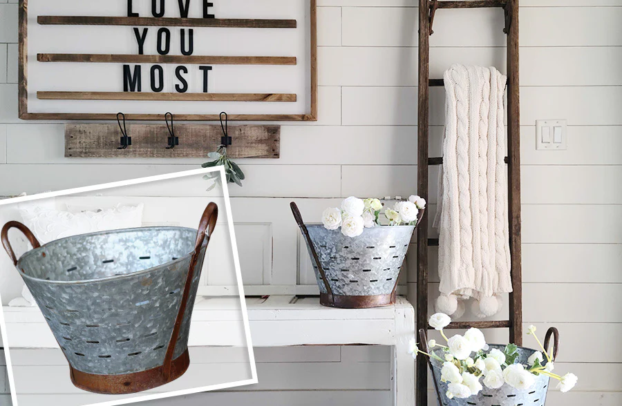 Vintage-Inspired Olive Bucket