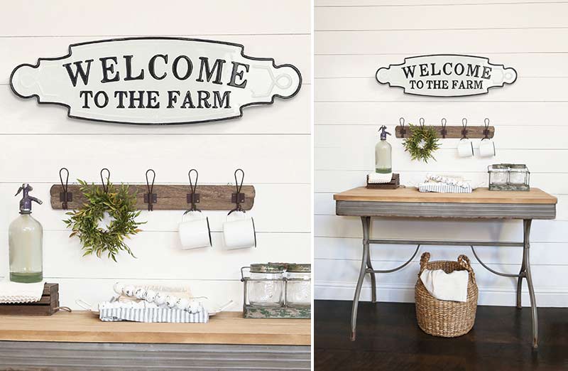Welcome To The Farm HUGE Enamel Sign