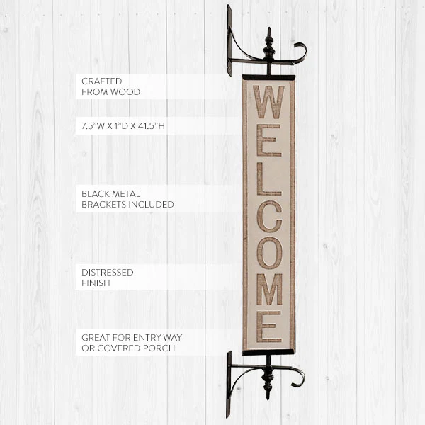 Classic Hanging Welcome Sign with Bracket
