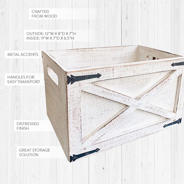 Whitewashed Barnwood Storage Planter
