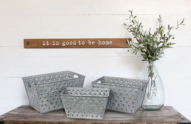 Metal Factory Bins  Set of 3