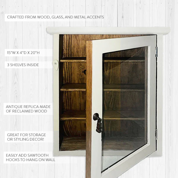 Antique Replica Reclaimed Wood Medicine Cabinet