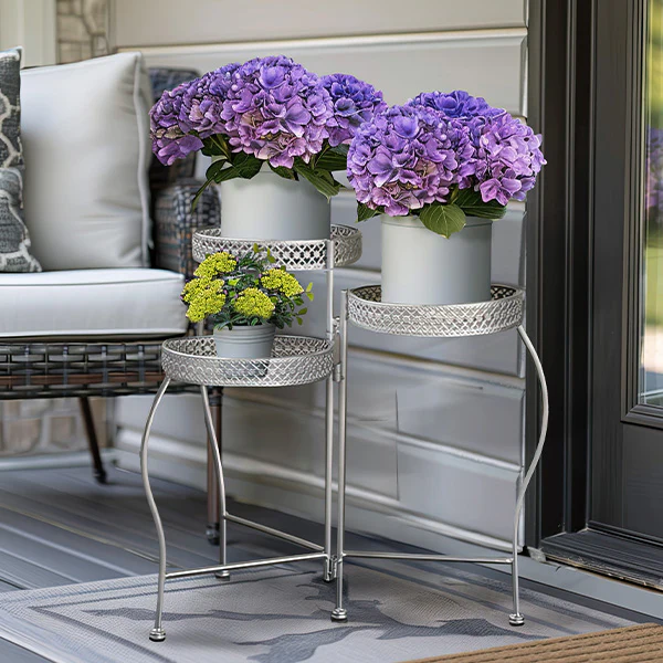 Three Tiered Foldable Metal Plant Stand