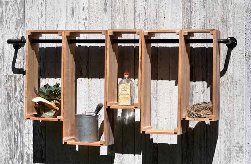 Hanging Wooden Box Shelves