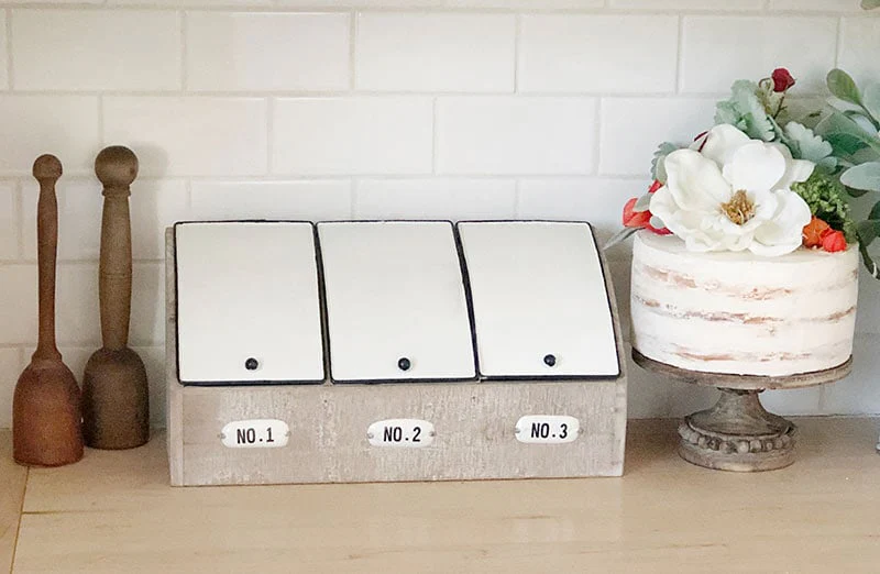 Distressed Enamel and Wood Cubby