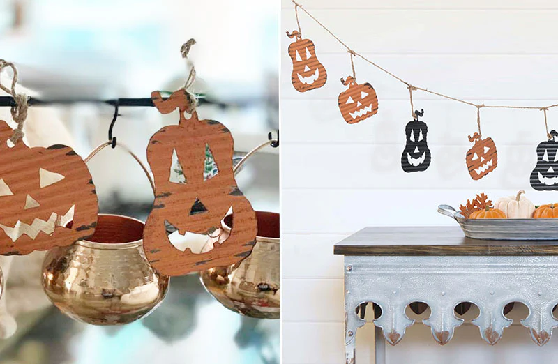 Metal Jack-O-Lantern Garland