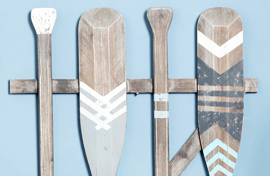Distressed Wooden Oar Wall Art