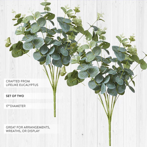 Faux Eucalyptus Plant, Set of 2