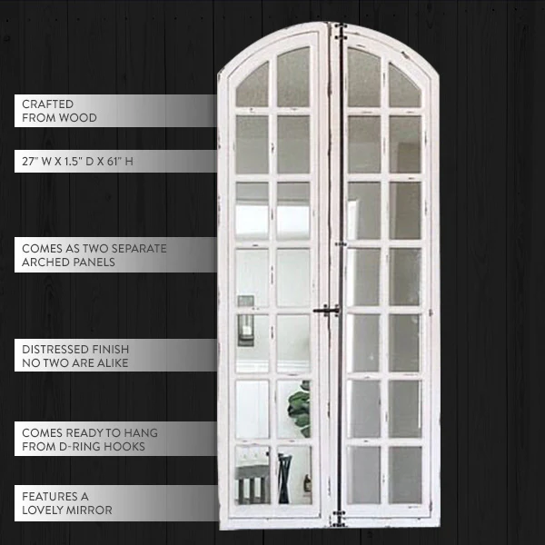 Oversized Arch Floor Window Mirror
