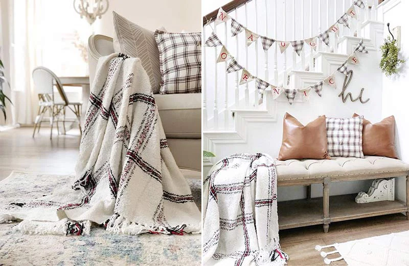 Lush Plaid Woven Throw