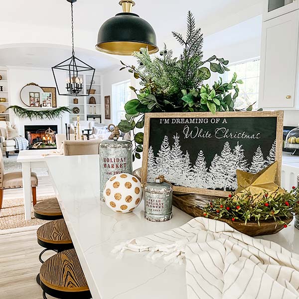 White Christmas Wooden Framed Sign