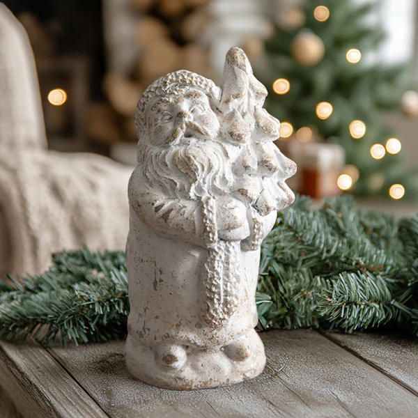 Father Christmas with Tree Figurine