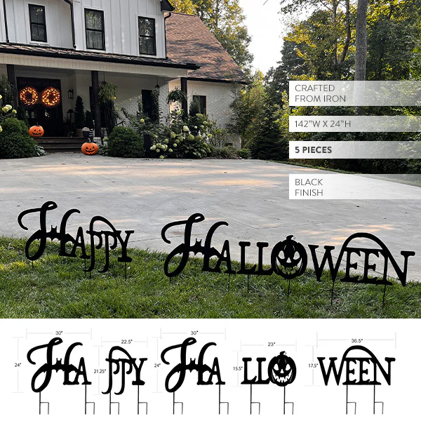 12 Feet Wide Happy Halloween Yard Stakes